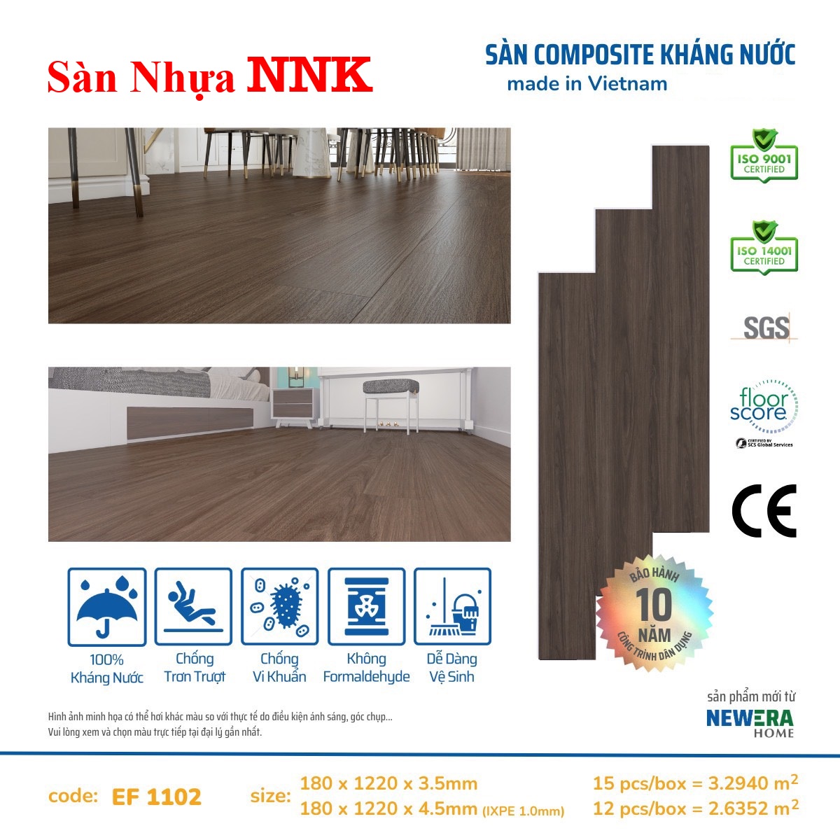 Sàn nhựa hèm khoá mẫu mới NNK 06 tại Dầu Tiếng 