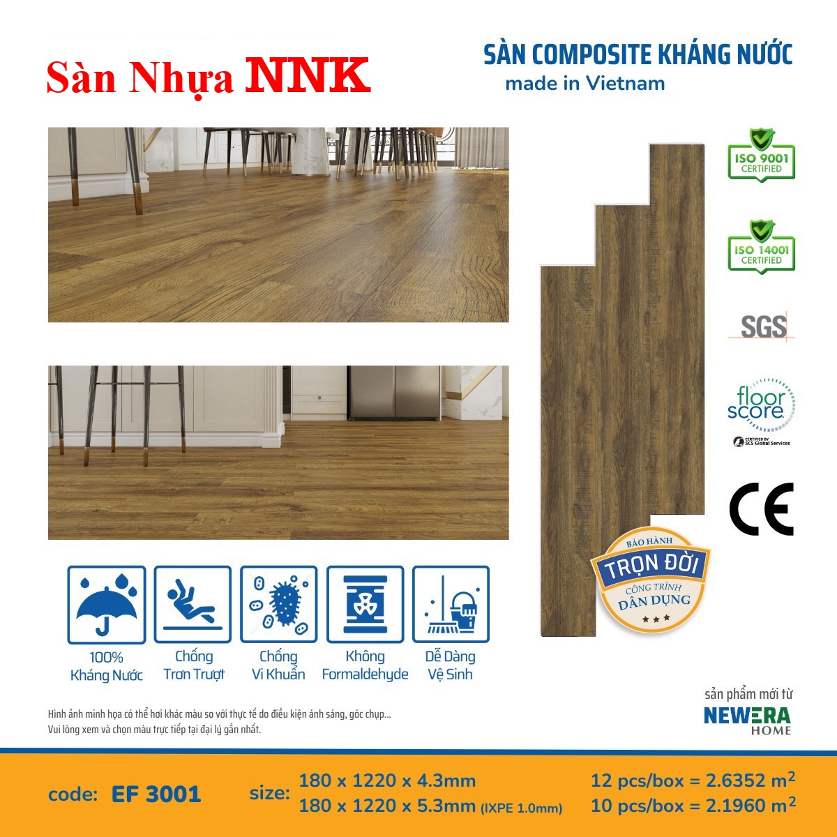 Sàn nhựa hèm khoá mẫu mới NNK 10 tại Dầu Tiếng 